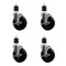 Service Caster 5'' Soft Rubber Swivel 1-7/8'' Expanding Stem Caster Set with Brake, 4PK SCC-EX20S514-SRS-TLB-178-4 - alternate 1
